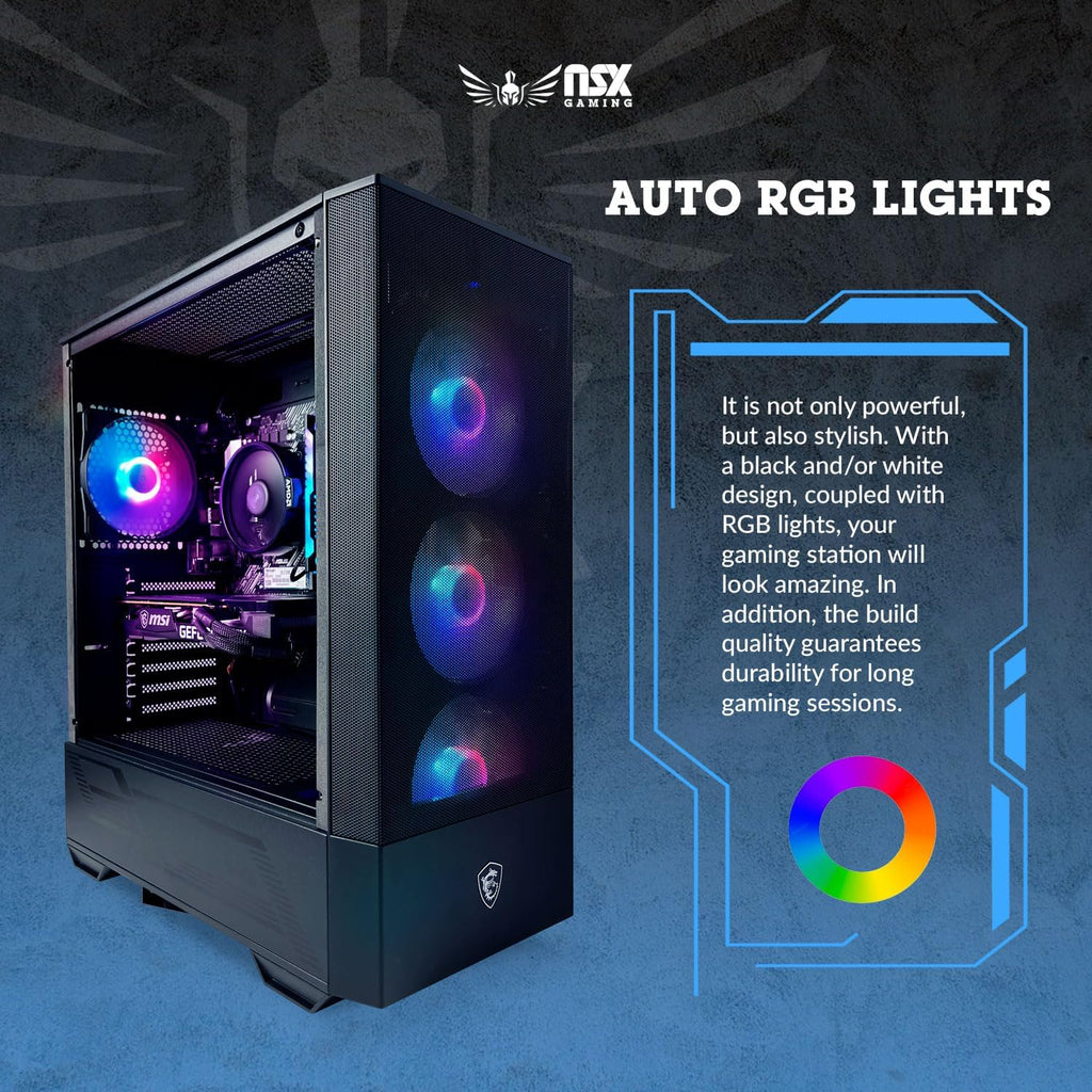 Raptor Desktop (AMD Ryzen 7 5700G 4.6Ghz NVIDIA, 16GB 2 * 8 GB DDR4 3600, 512Gb M2 NVME SSD, RGB Fans, W11, Wifi Ready, Mouse and Keyboard)